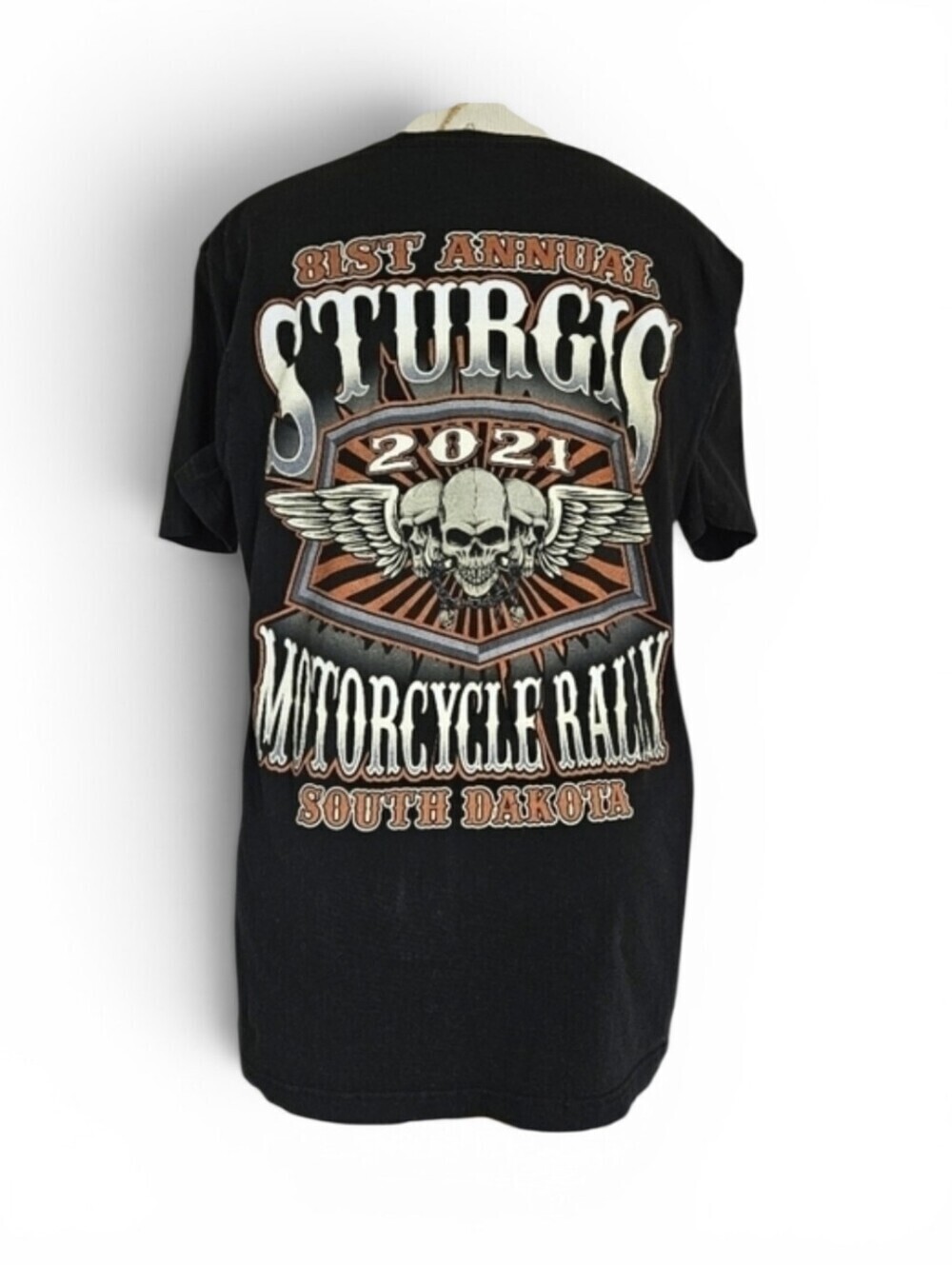 Sturgis South Dakota Motorcycle Rally Double Graphic Tee Black Large